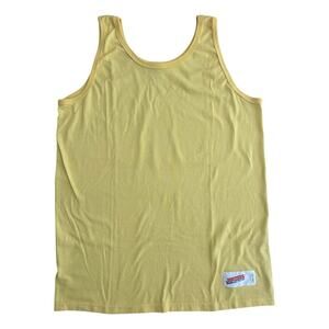 Vintage 90s Jerzees Yellow Super T Muscle Tank‎ Top Sleeveless Size XL